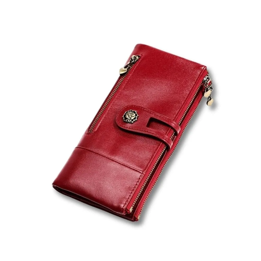 Maison Sacoches Zélia portefeuille noir cuir grand