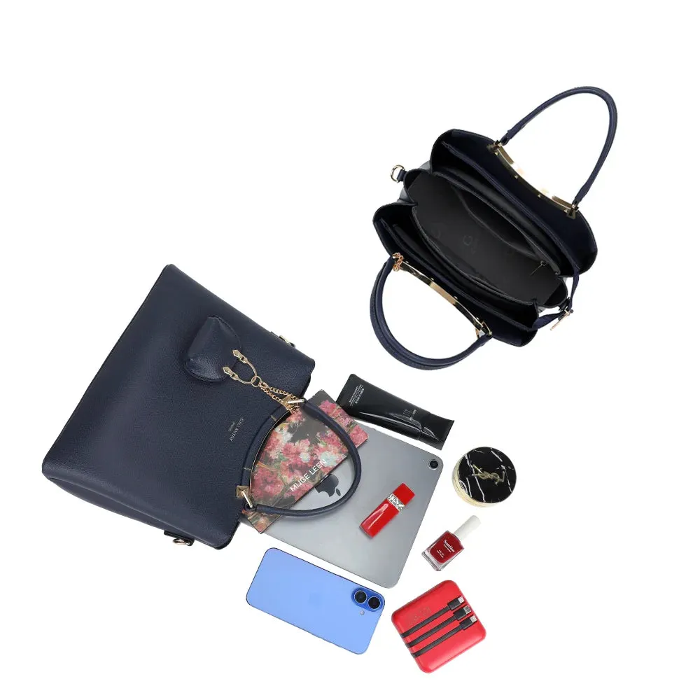 Gallantry La Cassia sac à main bleu foncé grainé