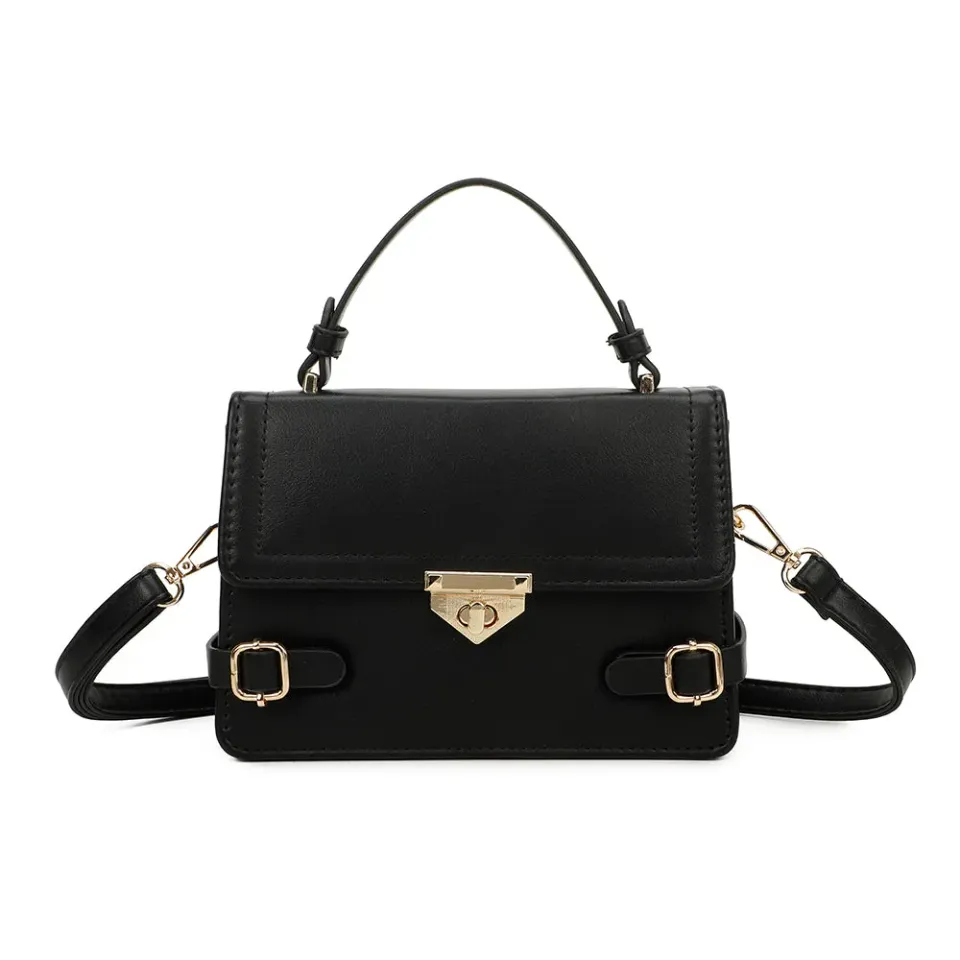 Gallantry Petit Chic petit sac rabat noir doré