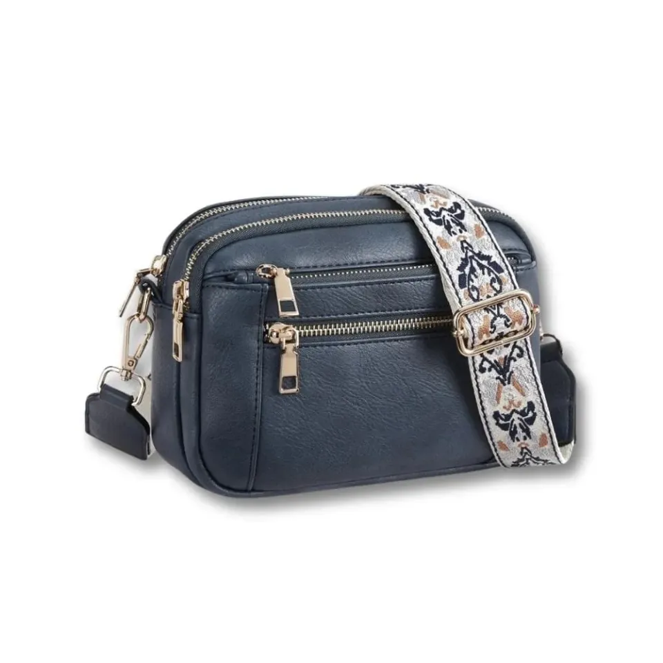 Maison Sacoches Flavia sacoche femme cuir PU Brun compact