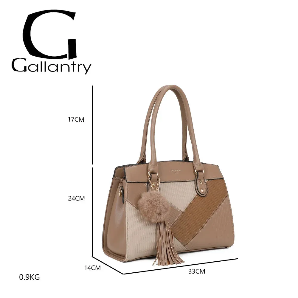 Gallantry Paris Cléo sac à main beige géométrique tablette