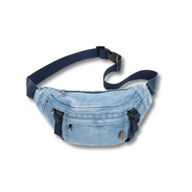 Maison Sacoches Jeana sac banane femme jean bleu