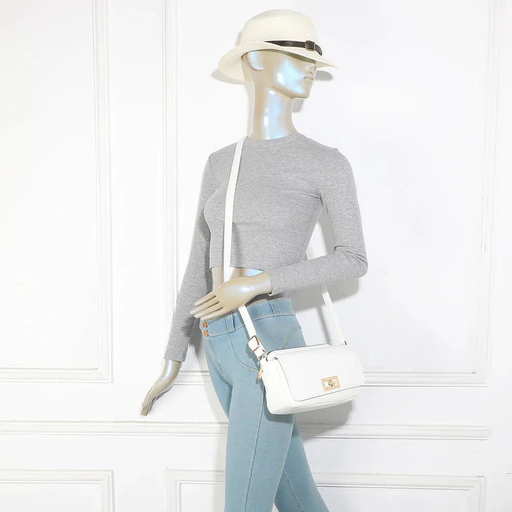 Gallantry Divine sac bandoulière rabat blanc grainé