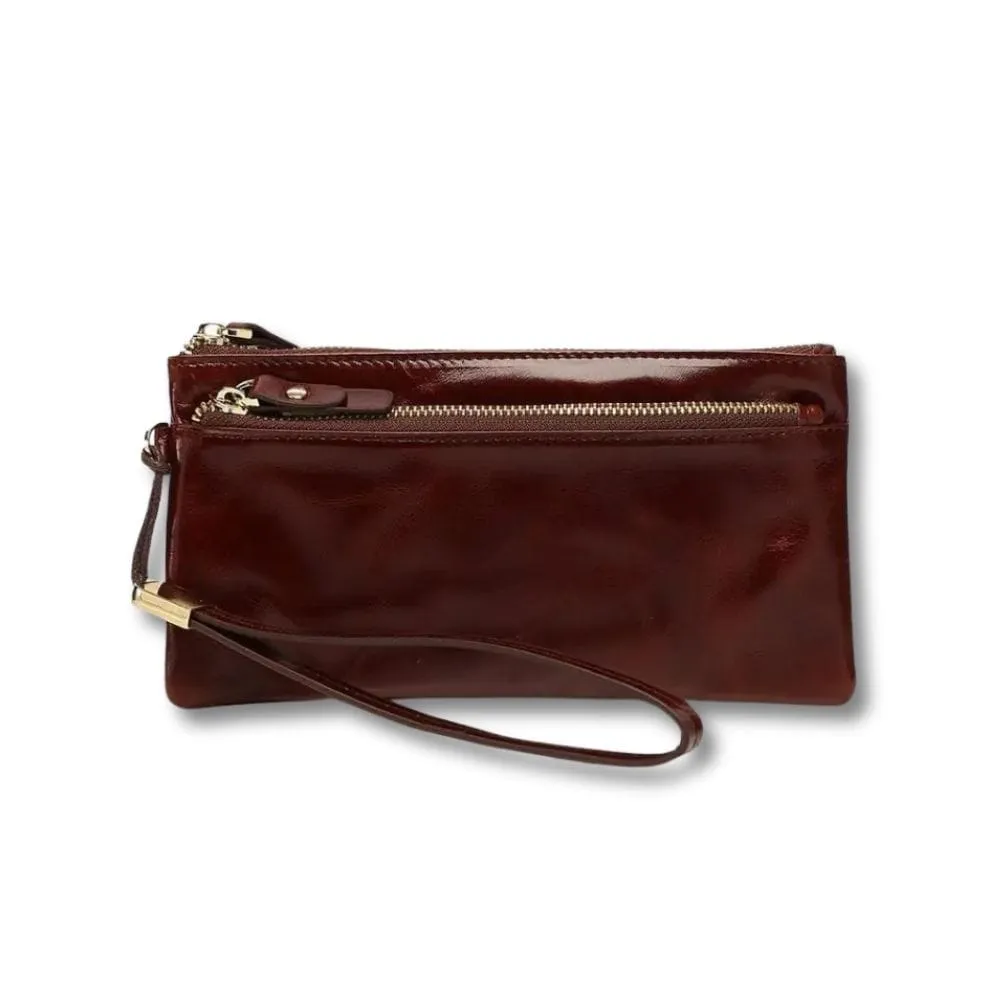 Maison Sacoches Auréa Grande Pochette Femme Rouge cuir