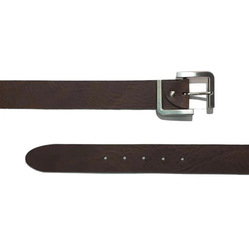 Hexagone Cuir L Alu ceinture cuir noir 4 cm
