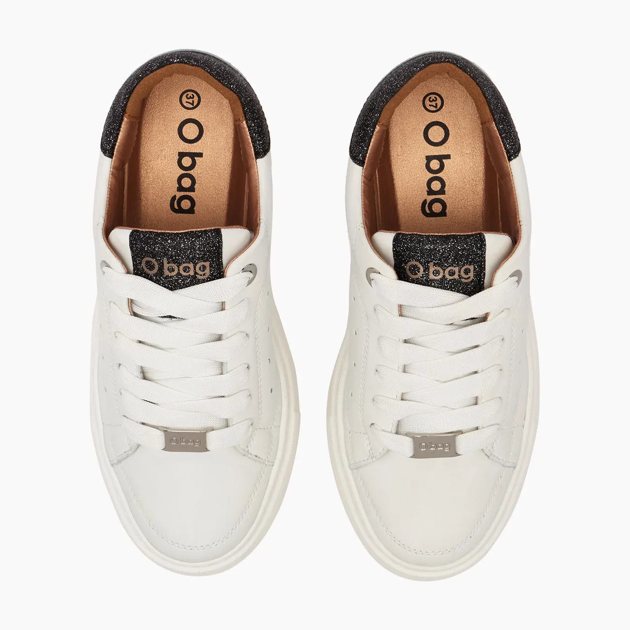 O bag Dubai sneakers blanc noir glitter taille 37