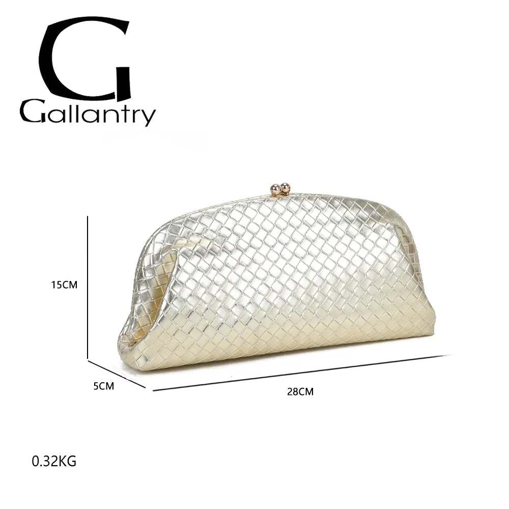 Gallantry Paris Doria pochette noire tressée soirée