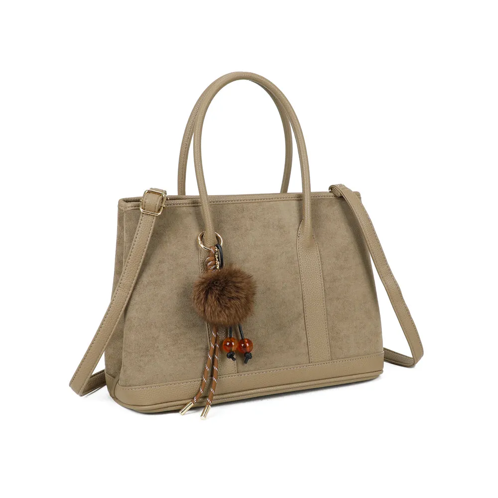Gallantry Paris Cléane Sac à main Taupe Foncé Pompon