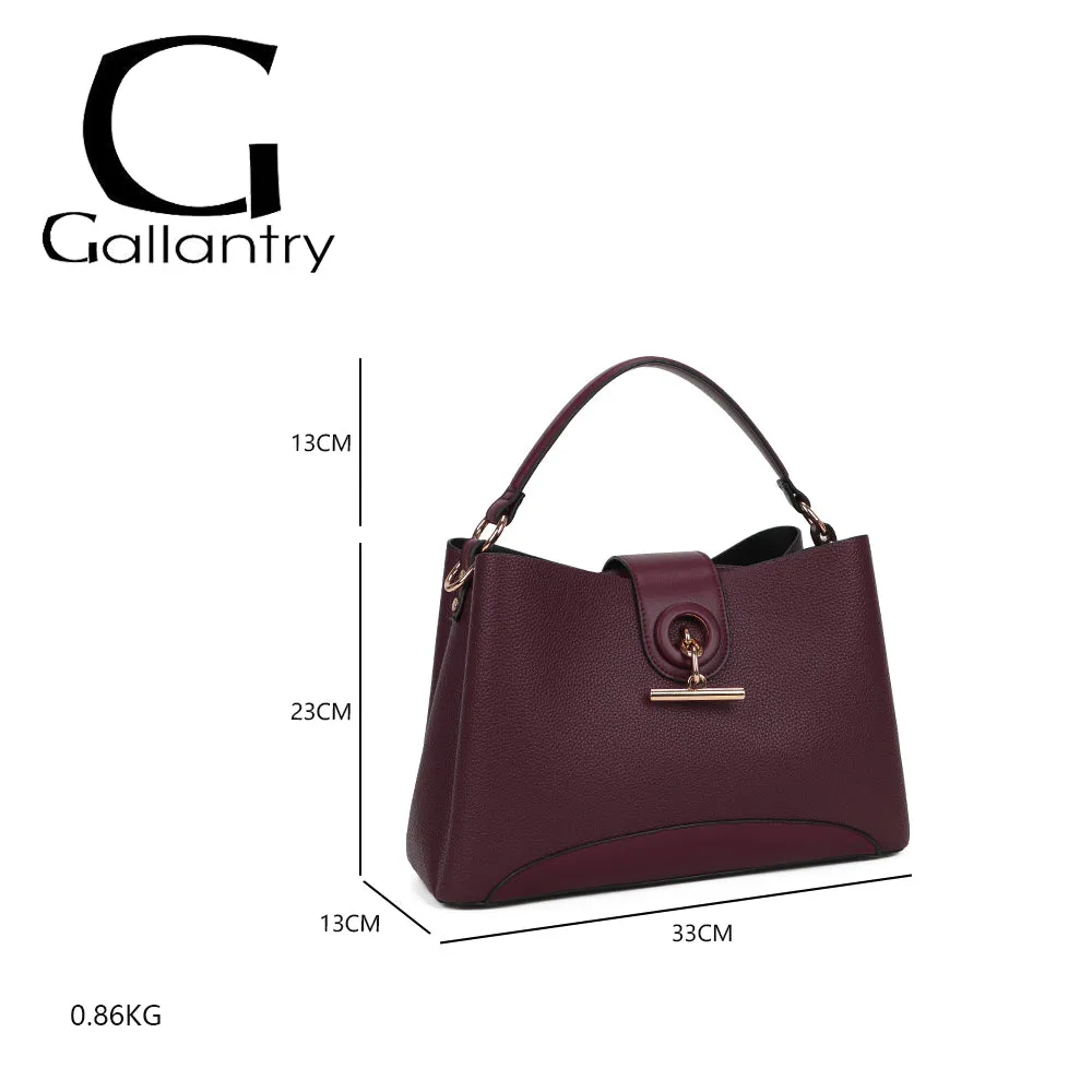 Gallantry La Célénie sac à main bandoulière Bordeaux grainé