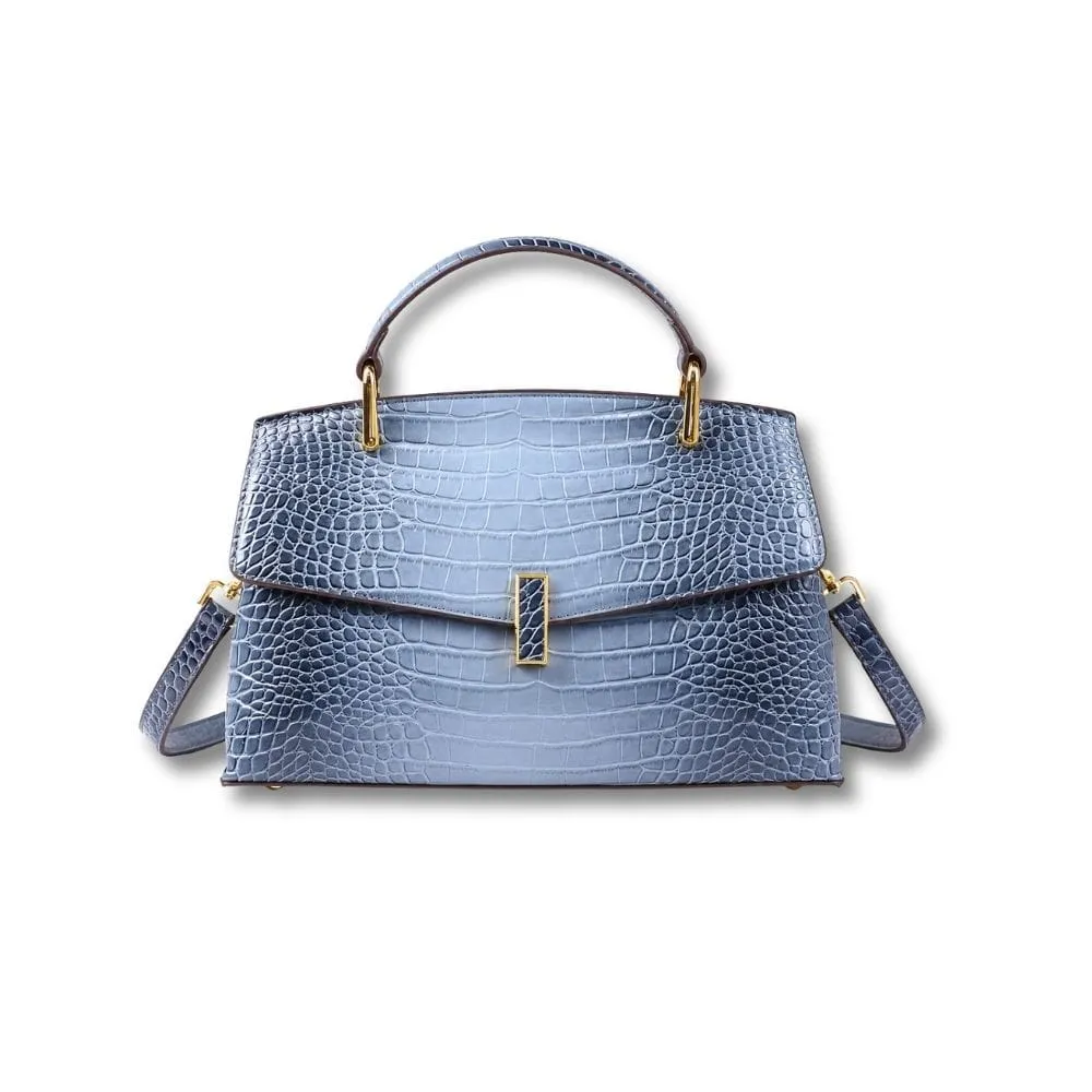 Maison Sacoches Talia sac bandoulière beige croco