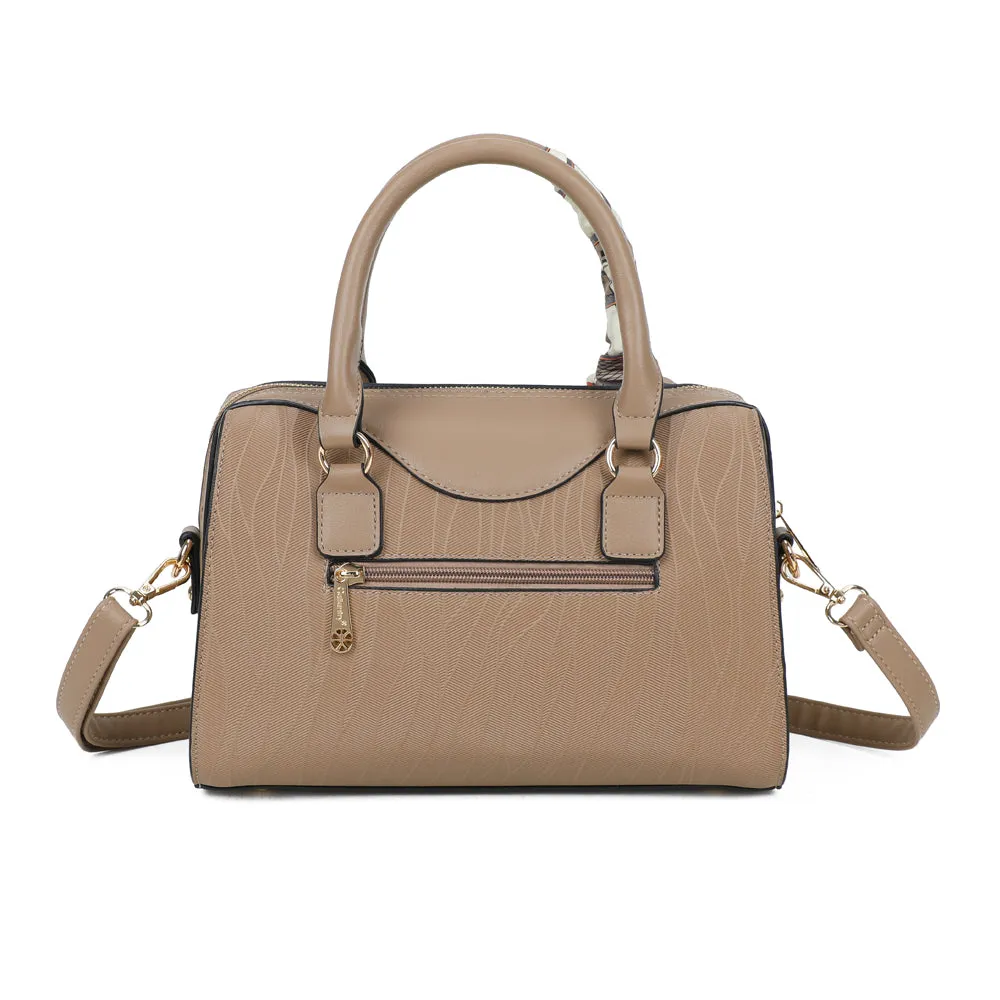 Gallantry Mazarine sac à main Taupe foncé foulard
