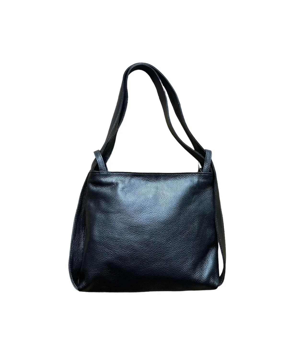 Hexagone Cuir Small Sad Astucieux sac cuir Noir 2-en-1