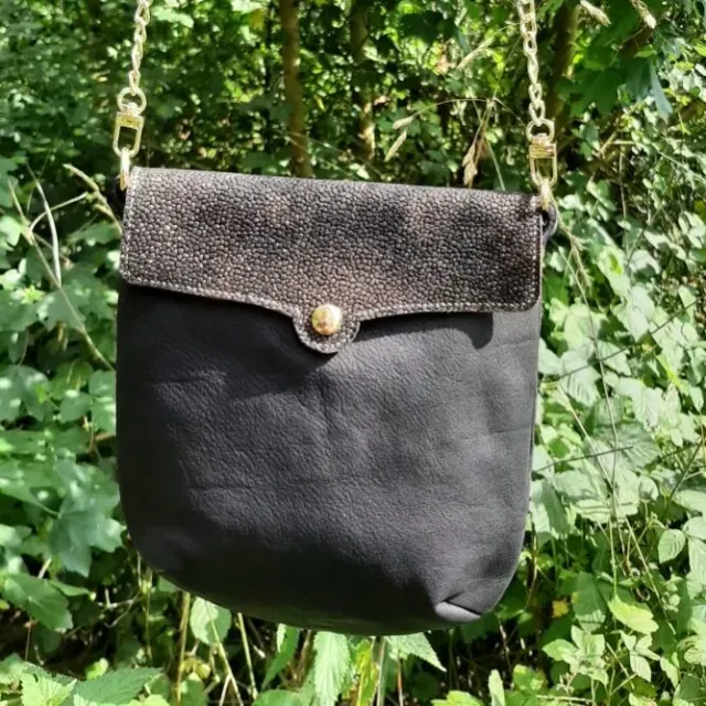 Atelier Anne R Myrlande sac bandoulière cuir noir cousu main