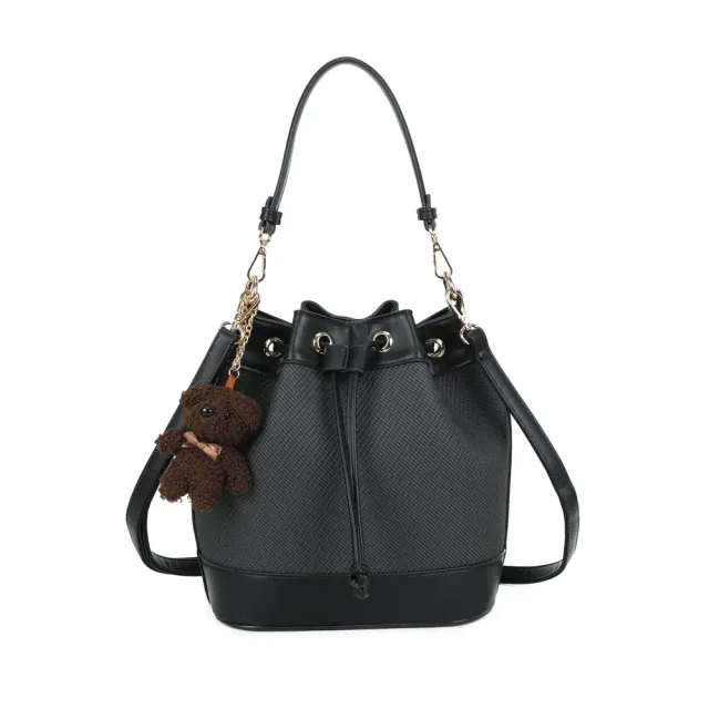 Gallantry Paris Lila Bucket sac seau noir cordon