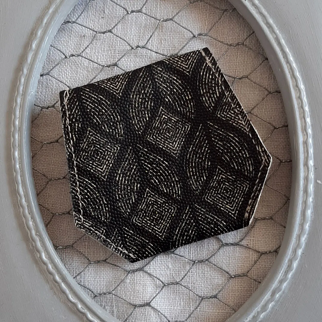 Atelier Anne R Faustine porte-monnaie cuir noir crème pression