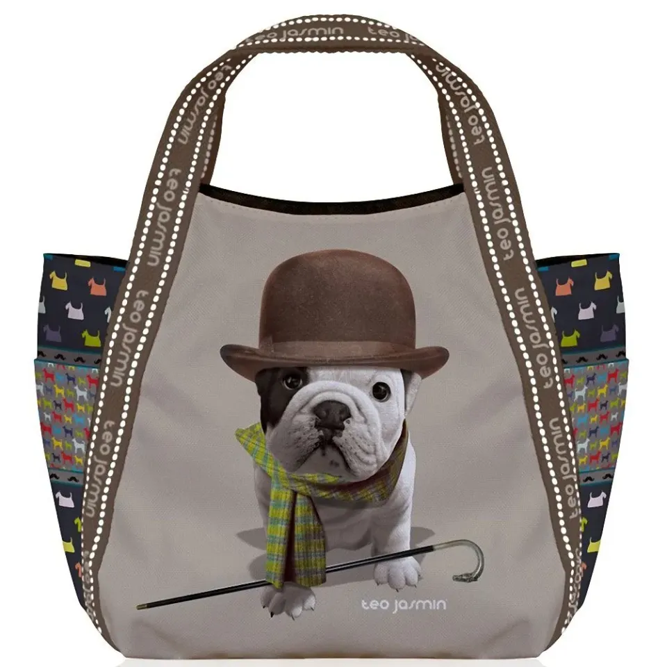 Téo Jasmin Oslo sac cabas motif chien polyester lavable
