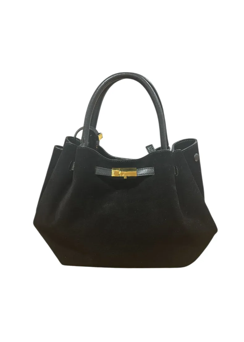 Hexagone Cuir Volanti sac à main daim