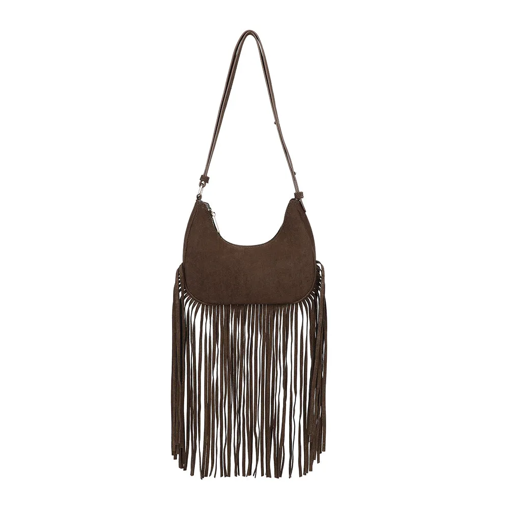 Gallantry Paris Arizona Suédine sac bandoulière taupe foncé