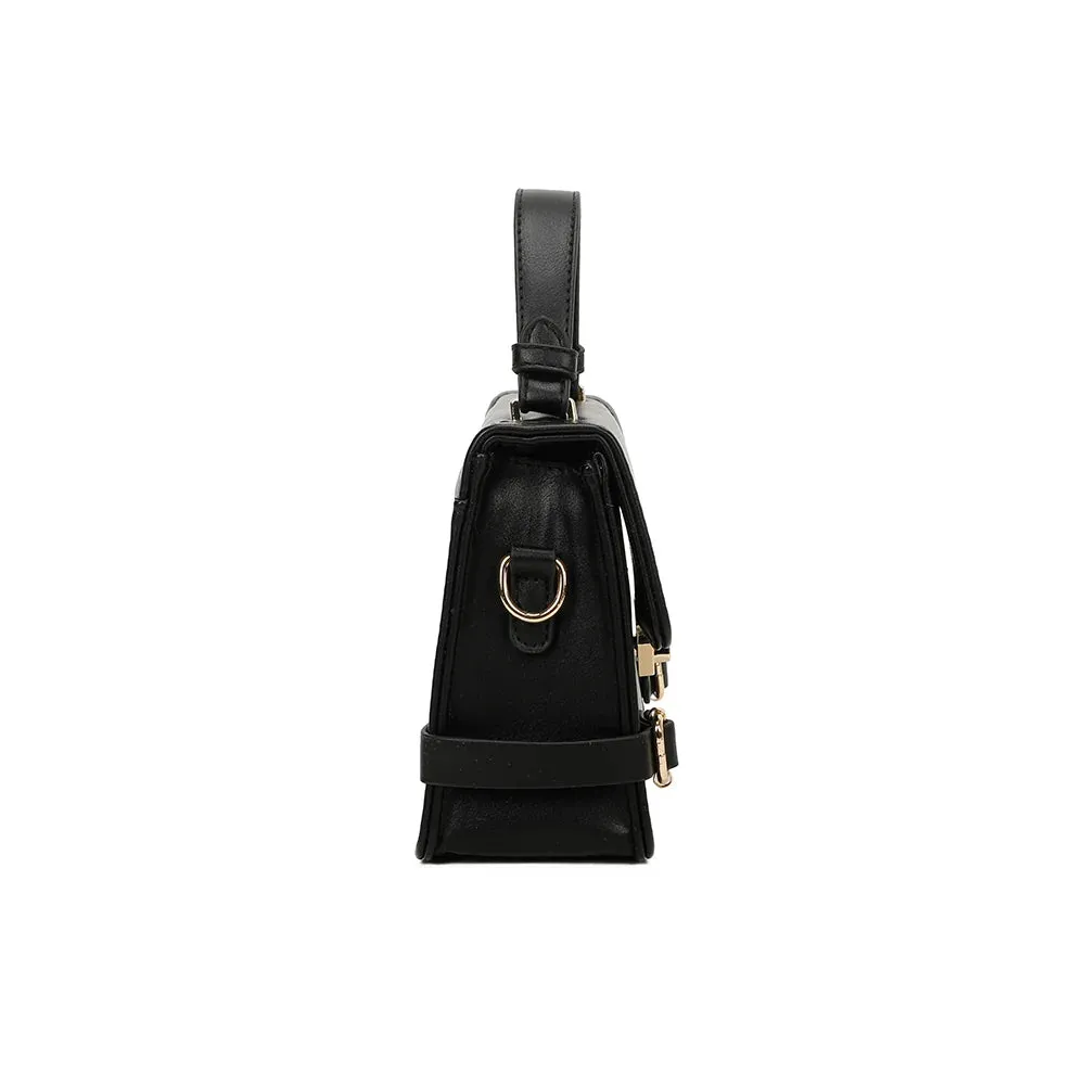 Gallantry Petit Chic petit sac rabat noir doré