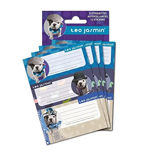 Téo Jasmin étiquettes scolaires x12 enfant