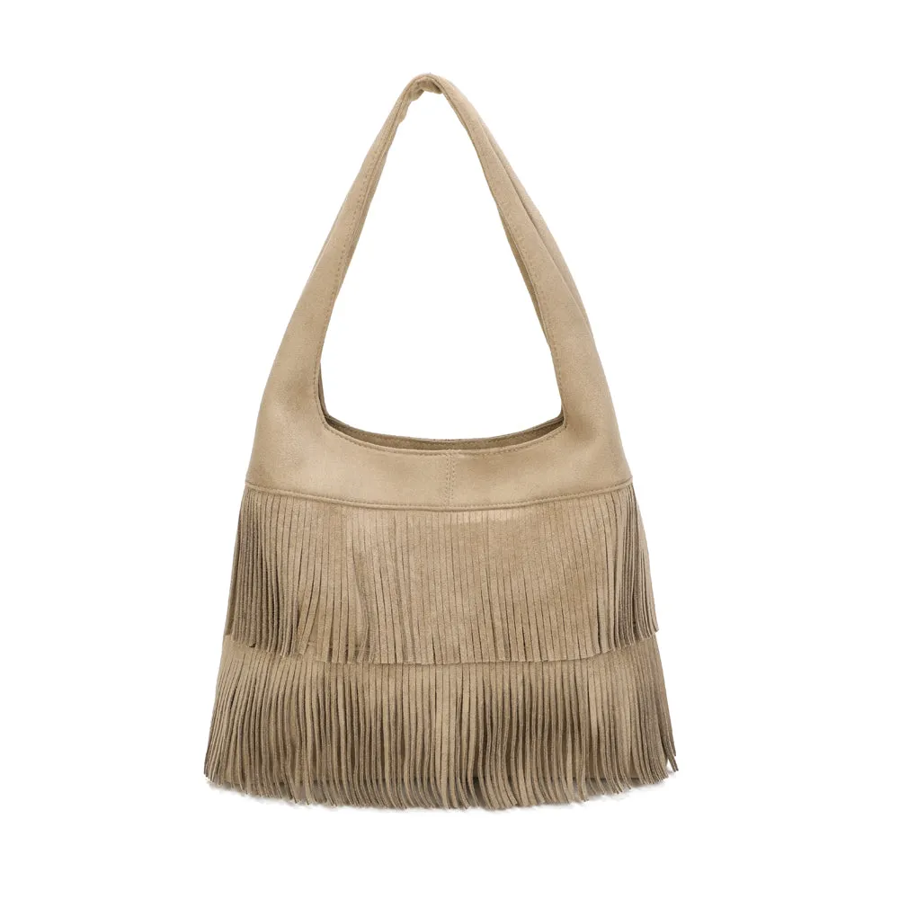 Gallantry Paris Ondaya sac hobo noir franges suédine