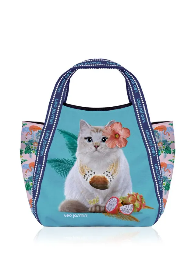 Téo Jasmin Jasmine Tropical petit cabas toile