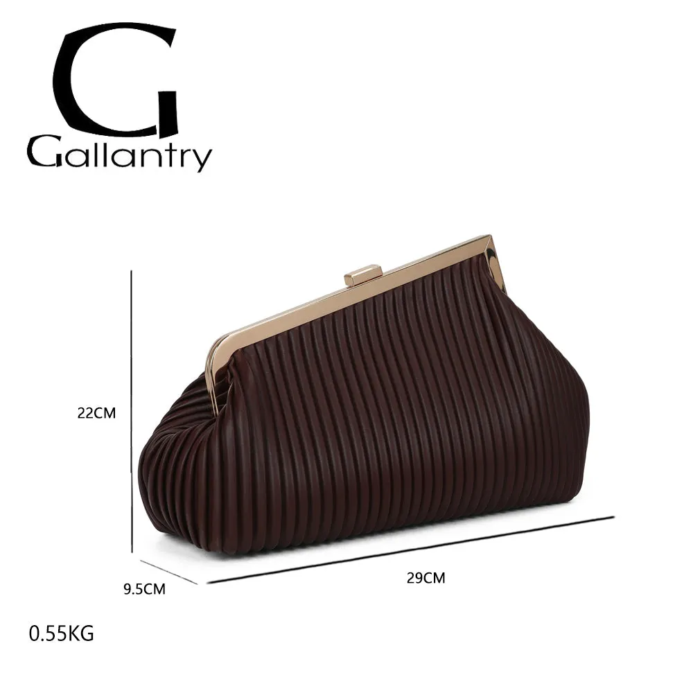 Gallantry Paris Philomène pochette coffee plissée
