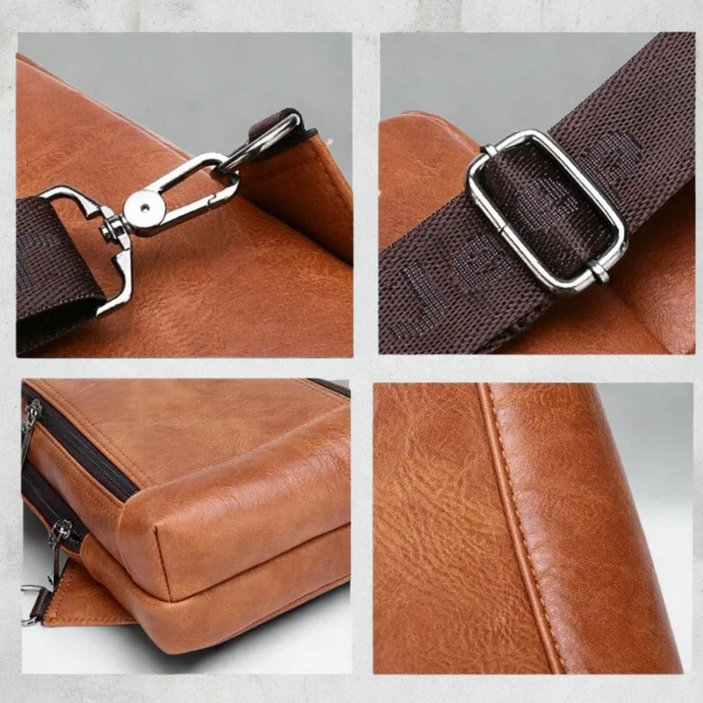 Maison Sacoches Cael sacoche cuir kaki homme