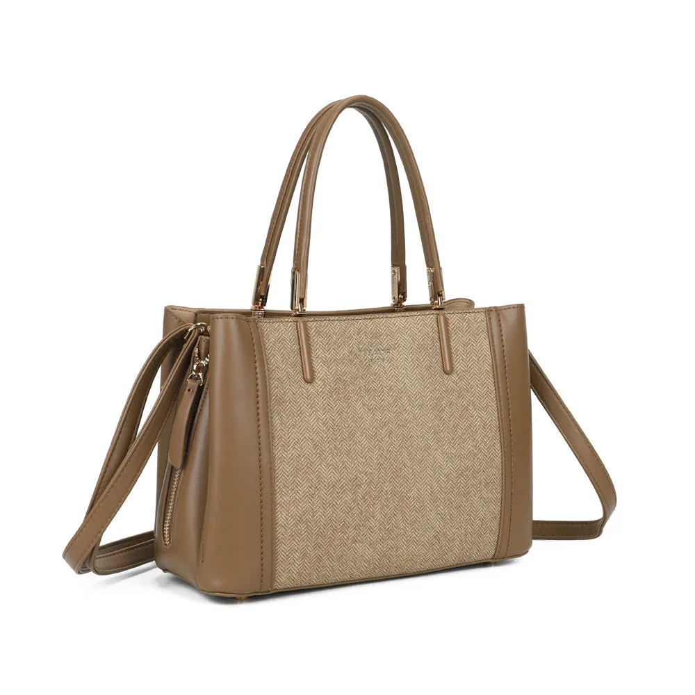 Gallantry Valdora sac à main taupe 27 cm chevrons