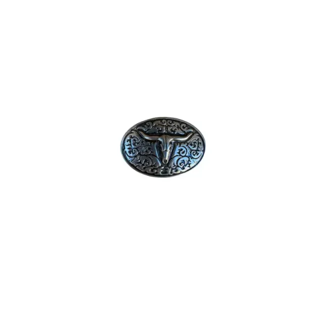 Hexagone Cuir Zebu boucle ceinture argentée zèbre 4 cm