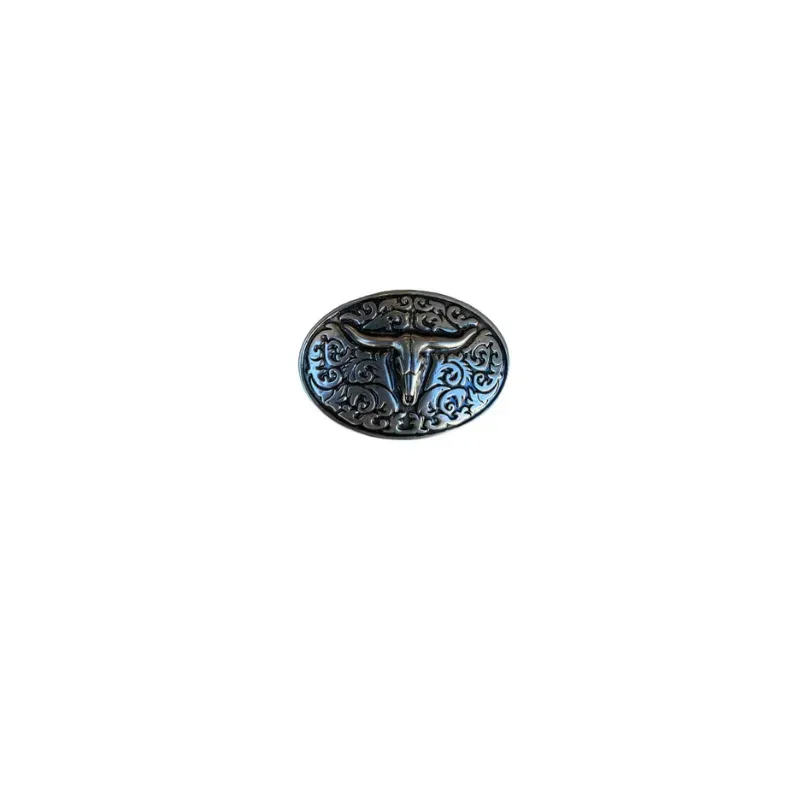 Hexagone Cuir Zebu boucle ceinture argentée zèbre 4 cm