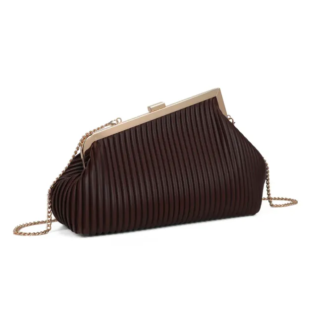 Gallantry Paris Philomène pochette coffee plissée