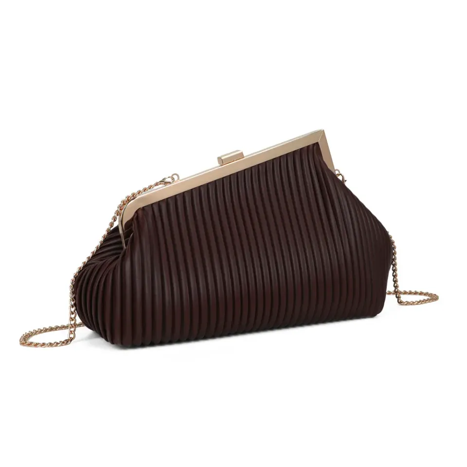 Gallantry Paris Philomène pochette coffee plissée