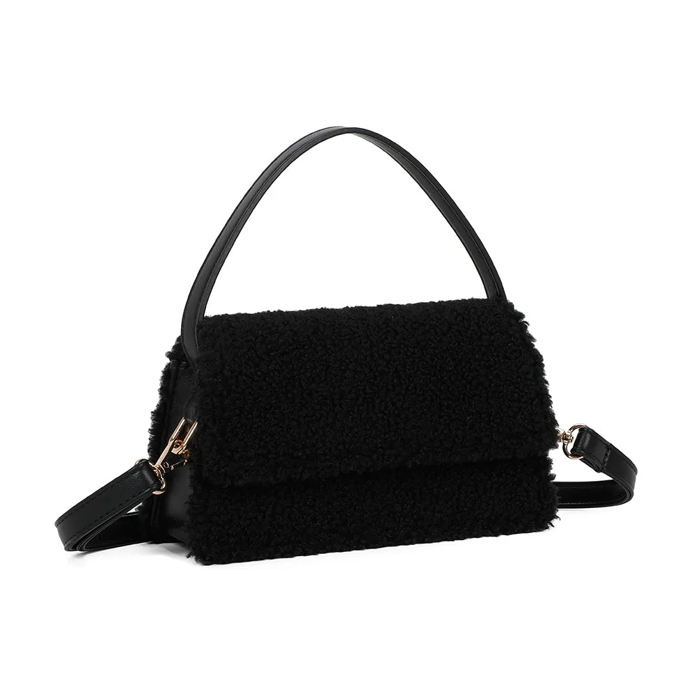 Gallantry Paris Rosino-Fluffy sac à main Noir peluche