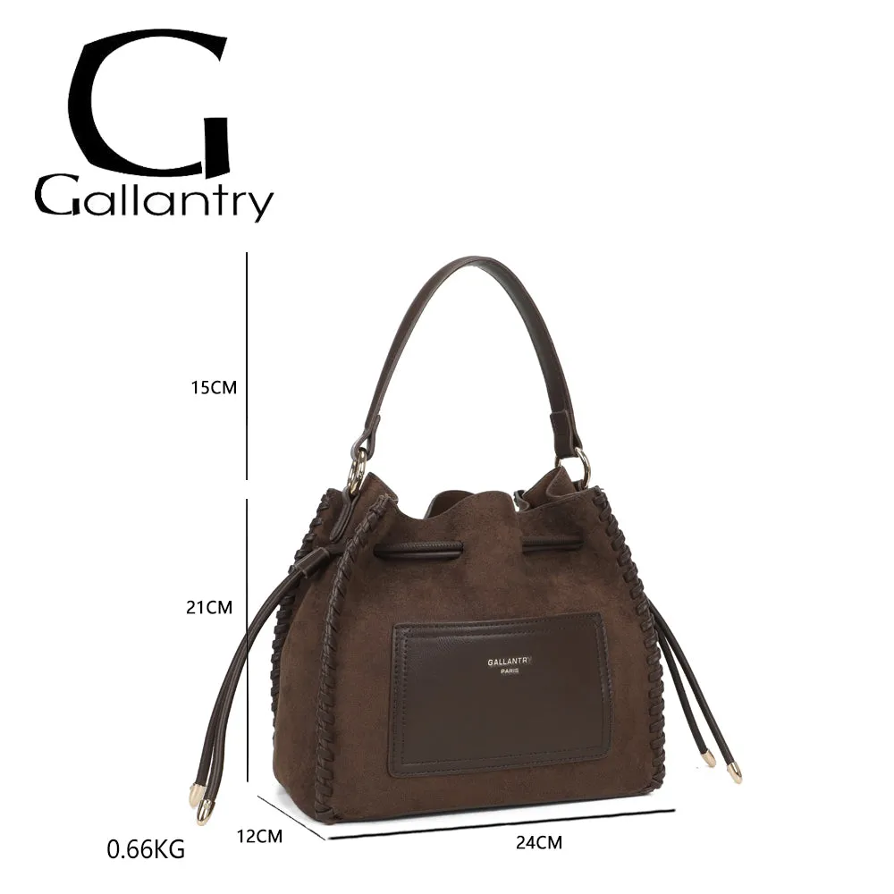 Gallantry Belmira sac seau Coffee suédé