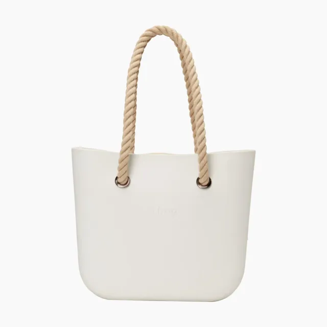 O bag mini sac anse corde pochette toile à motifs