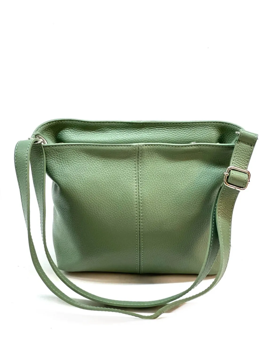 Hexagone Cuir Mini Alex sac bandoulière cuir Menthe 29 cm