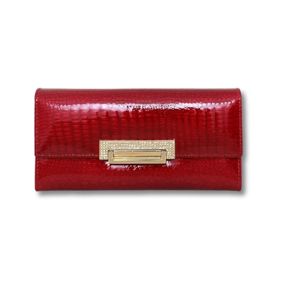 Maison Sacoches Oria portefeuille vernis rouge