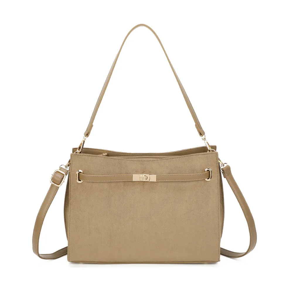 Gallantry Paris Véla sac à main marron suédine