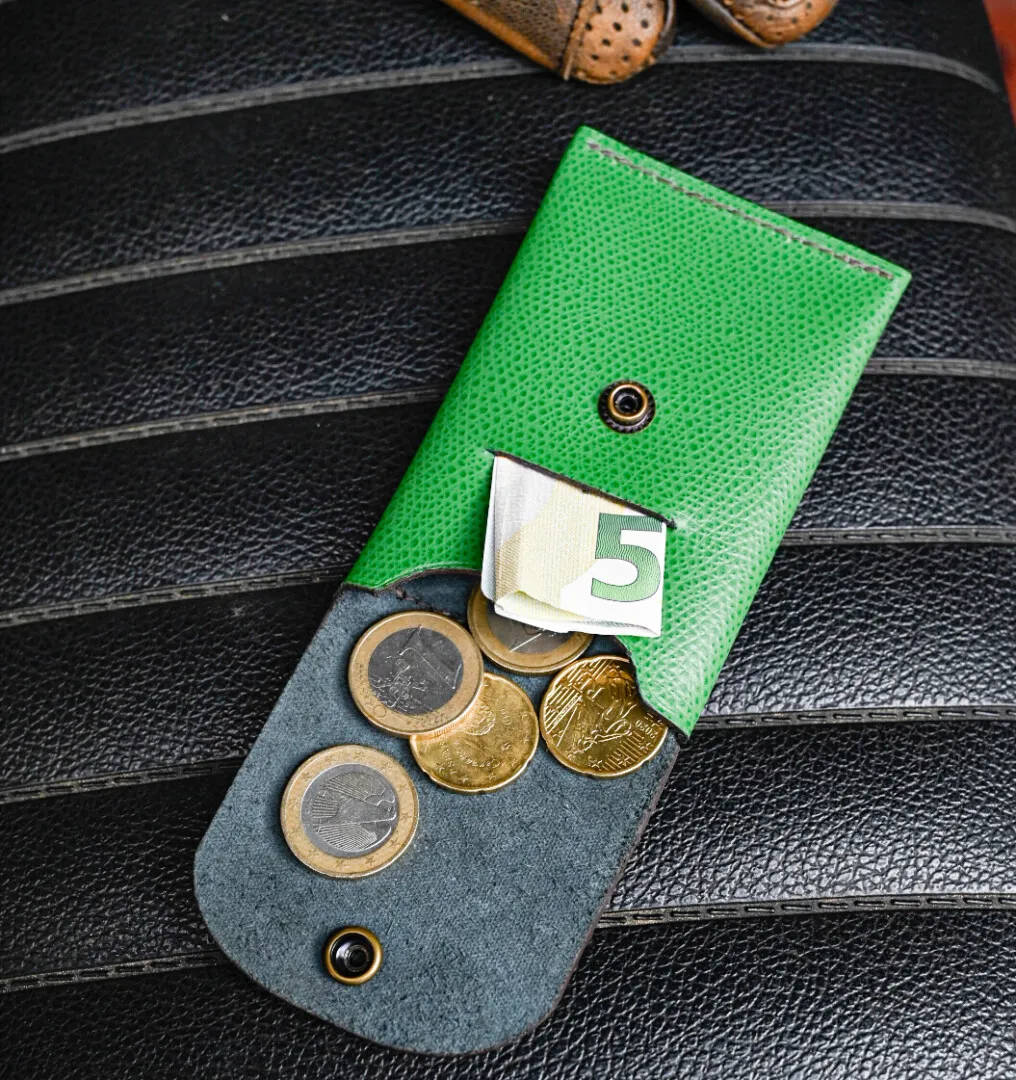 Atelier Anne R Tourville porte-cartes cuir vert Epsom