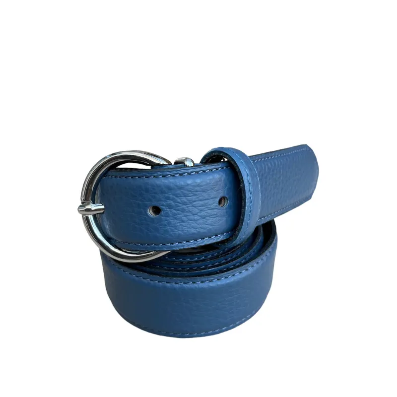 Hexagone Cuir Grainée ceinture cuir Noir 90 cm