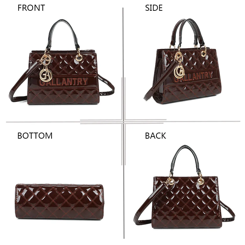 Gallantry Paris Matelassé Chic sac main coffee verni