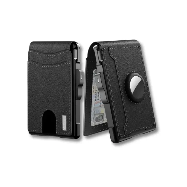 Maison Sacoches Riven Porte-Carte Noir AirTag RFID