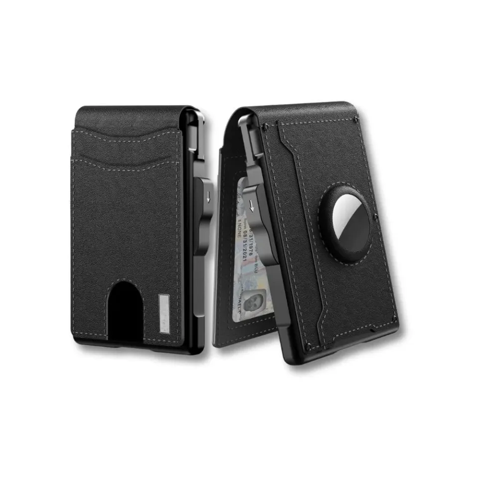Maison Sacoches Riven Porte-Carte Noir AirTag RFID