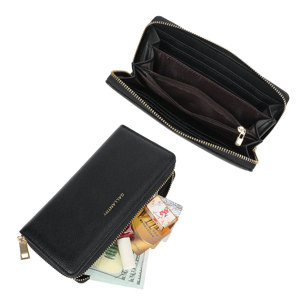 Gallantry Paris Thaïs Zip portefeuille noir grainé