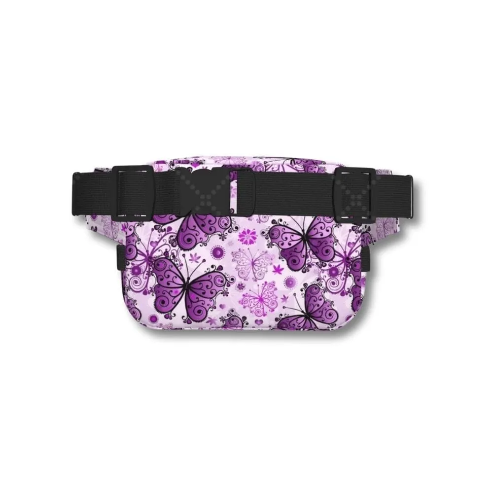 Maison Sacoches Flowers Sac Banane Femme Violet Floral Tissu