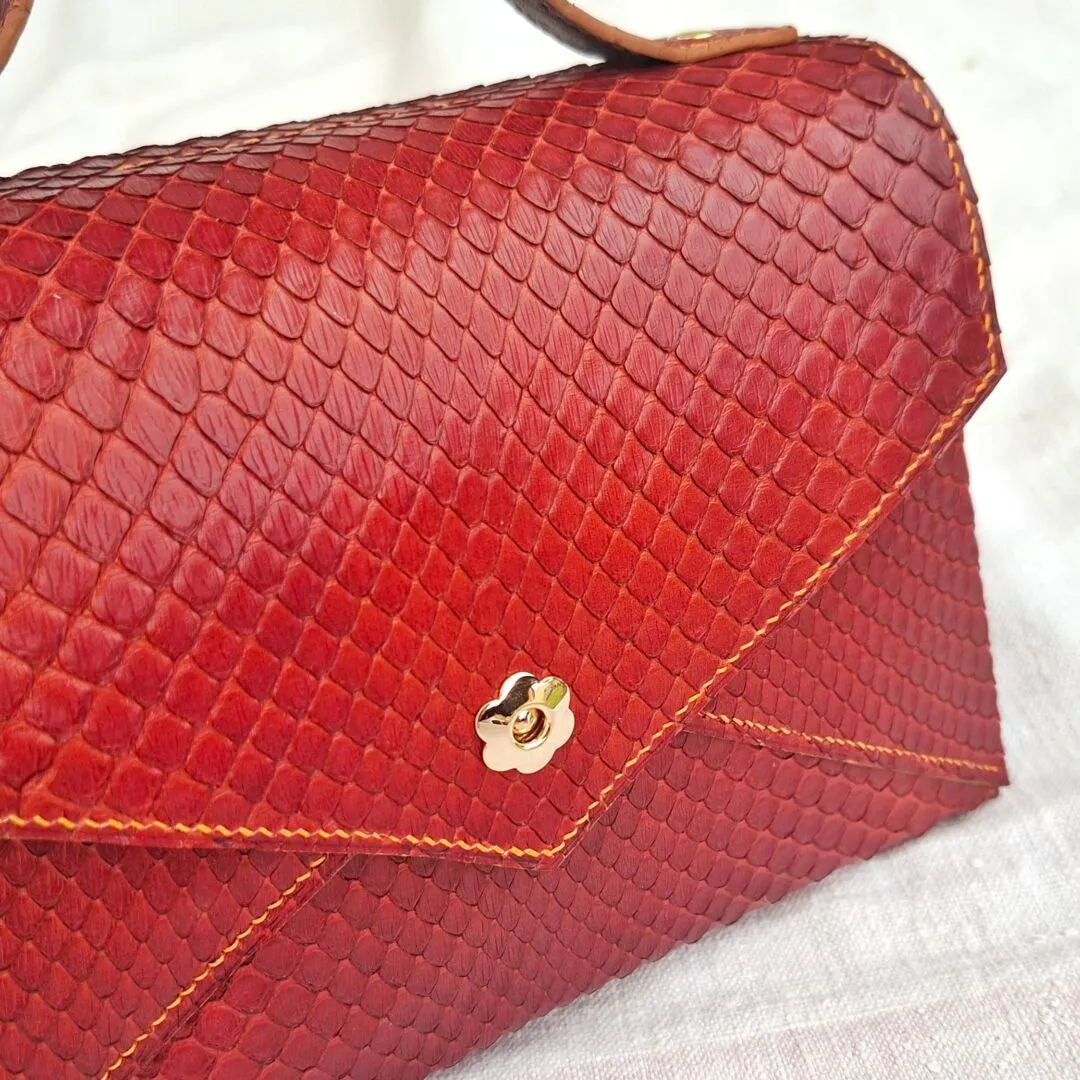 Atelier Anne R python acajou sac à main cuir exotique