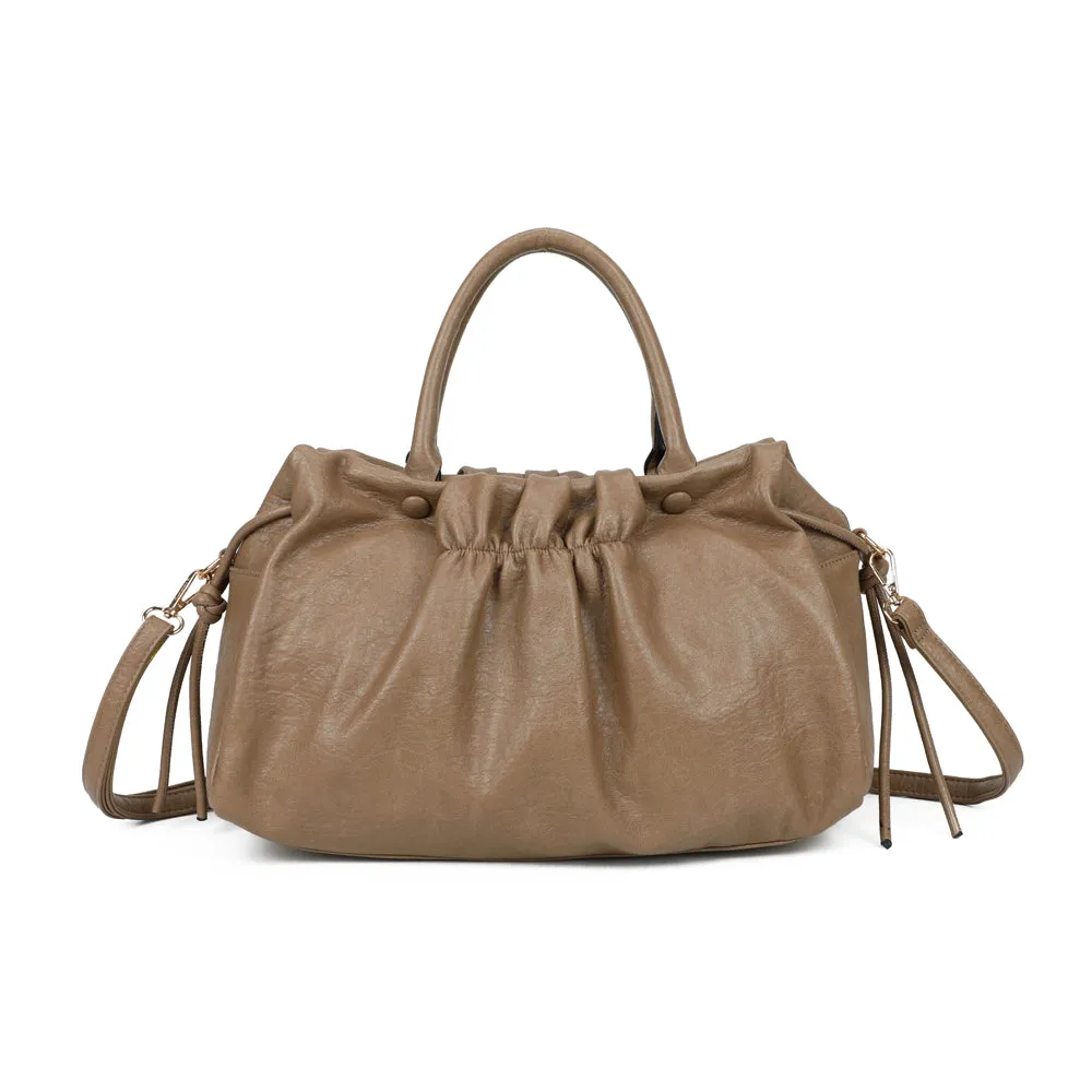 Gallantry Paris Le Minimaliste sac à main taupe foncé froncé