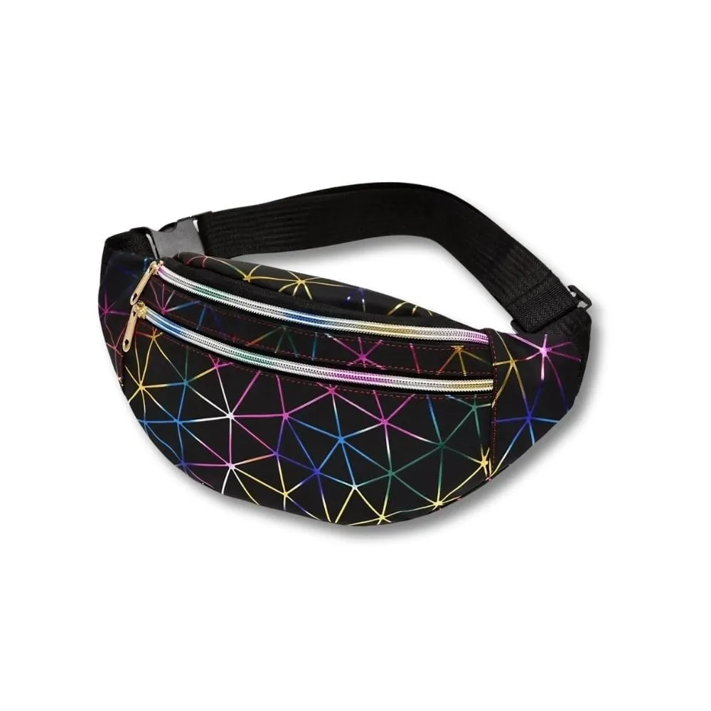 Maison Sacoches Prisma banane holographique argent
