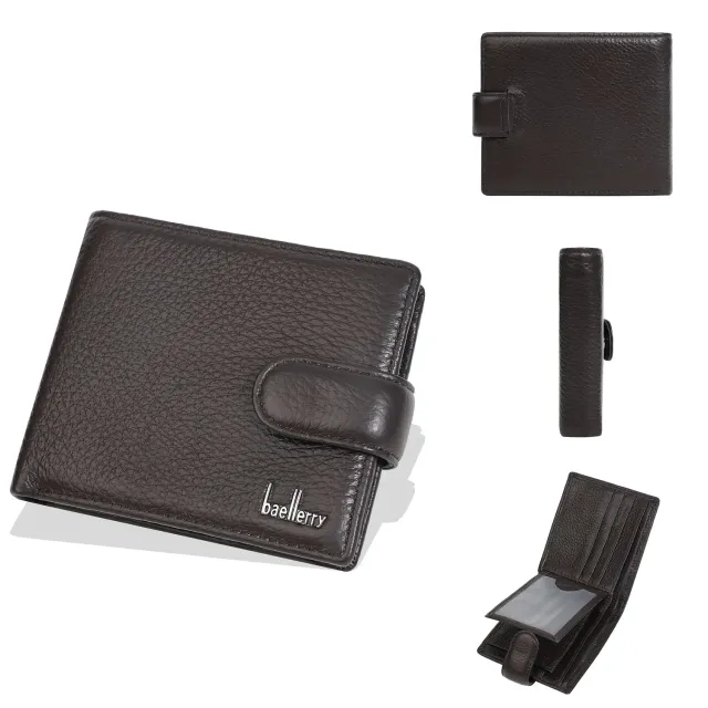 Mon Sacoche Portefeuille Cuir Grainé Classique Noir